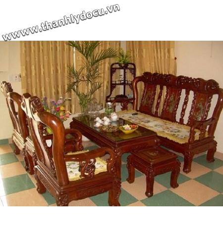 Bộ bàn ghế gỗ hương 6 món