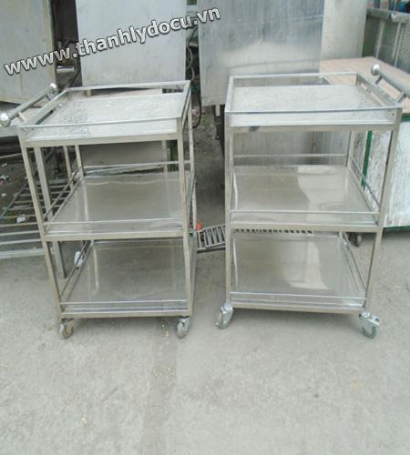 Xe đẩy inox 3 tầng