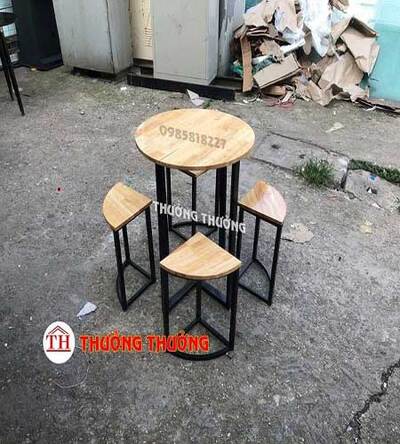 Bộ bàn ghế cafe thông minh 1 bàn 4 ghế
