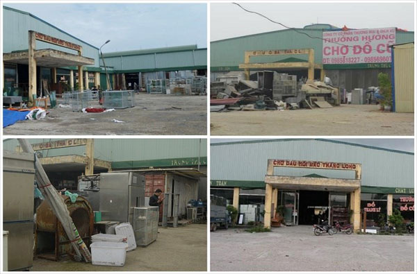 kho của chợ đầu mối kinh doanh mua bán nội thất cũ