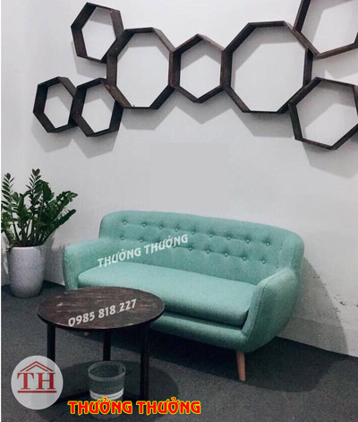 Ghế sofa văng nỉ xanh lơ