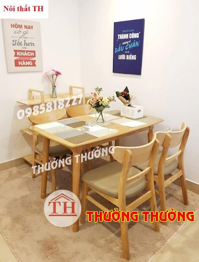 Mẫu bàn ghế gỗ gia đình cho phòng ăn