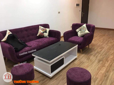 Ghế sofa  văng nỉ  tím