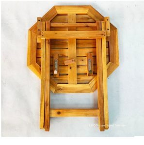 bàn cafe bát giác gỗ gấp gọn