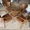 Bàn ghế cafe giả mây đan mắt cáo