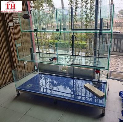 bể cá 3 tầng kính chồng kính